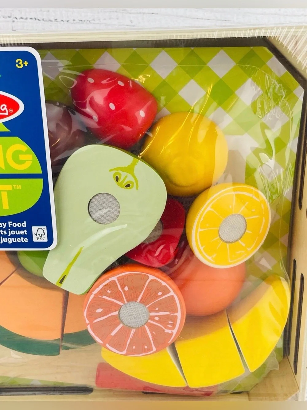 Melissa & Doug Cutting Fruit Play Set Wooden Food Kitchen Accessory 17pcs NEW